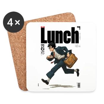 Lunch Manga Illustration - Coasters (set of 4) - white - Front