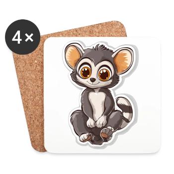 lemur - Coasters (set of 4) - white - Front