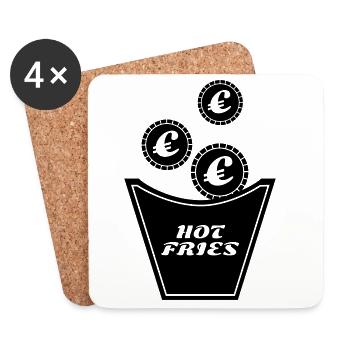 Expensive fries - Coasters (set of 4) - white - Front