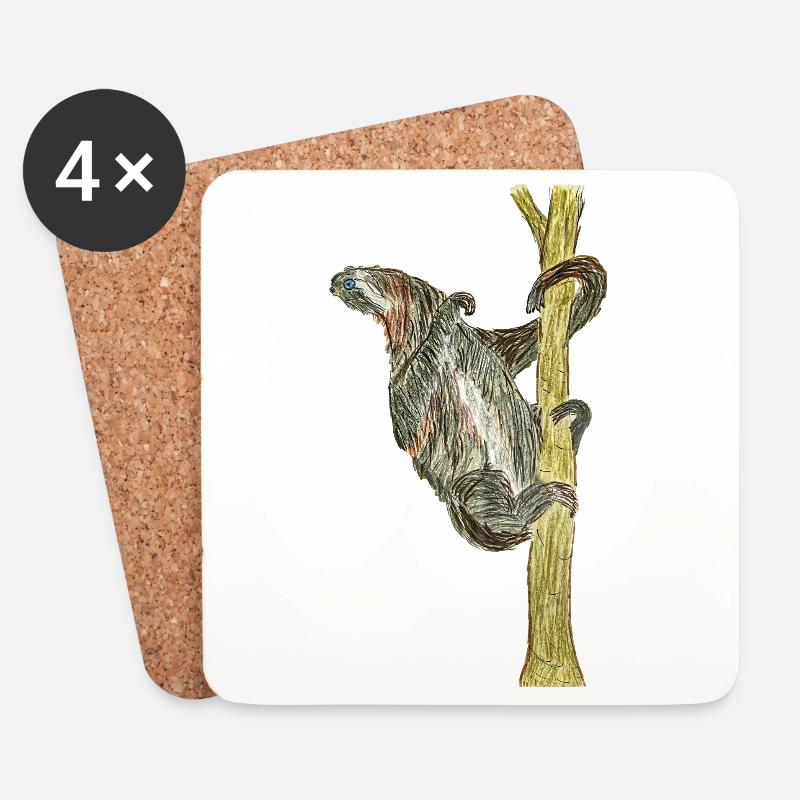 Affen-Artwork auf Baum - Untersetzer (4er-Set) - Weiß
