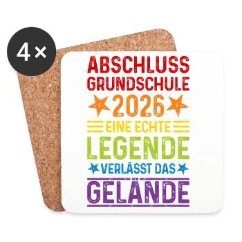 Primary school graduation 2026 - Coasters (set of 4) - white - Front