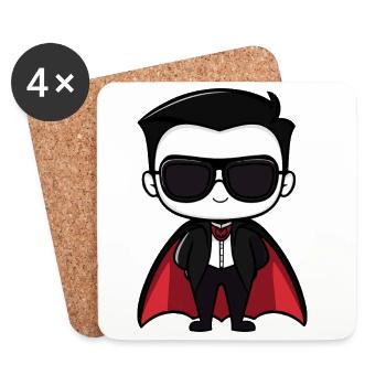 Conception de dessin animé de héros vampirique - Dessous de verre (lot de 4) - blanc - Devant