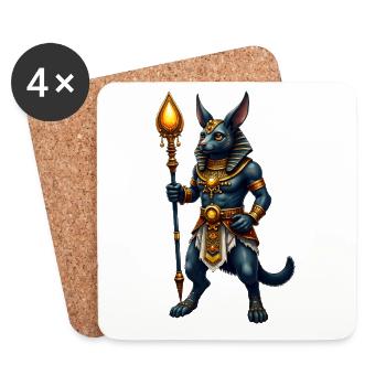 Dioscat Anubis aus Epic Fantasy - Untersetzer (4er-Set) - Weiß - Vorne