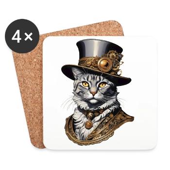 Sir Purrner - Untersetzer (4er-Set) - Weiß - Vorne