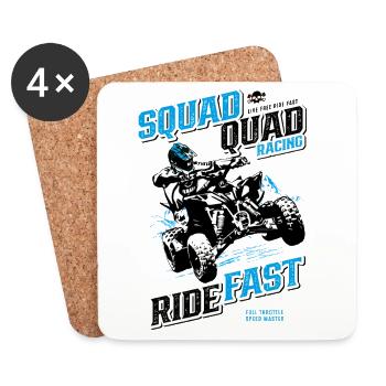 Vitesse de course en quad - Dessous de verre (lot de 4) - blanc - Devant