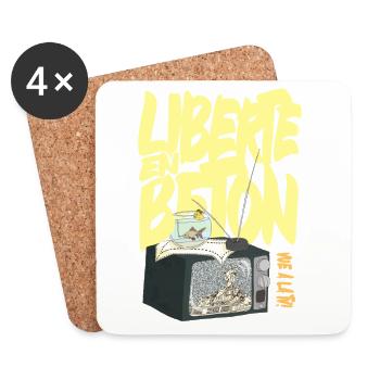 Liberté en Béton - France 10 septembre - Dessous de verre (lot de 4) - blanc - Devant