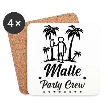Malle Party Crew Design - Coasters (set of 4) - white - Front