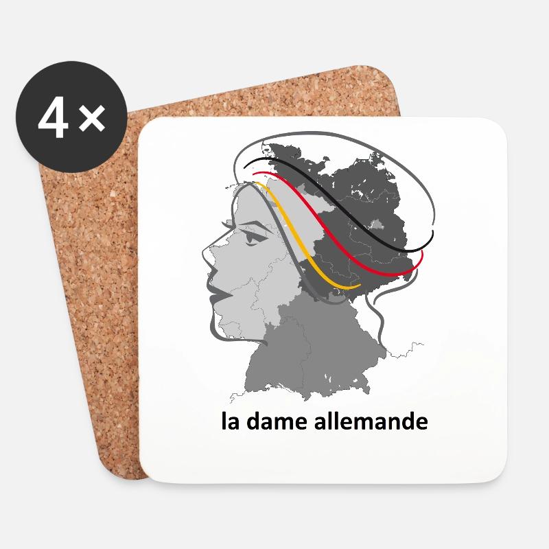 La Dame Allemande Design - Untersetzer (4er-Set) - Weiß