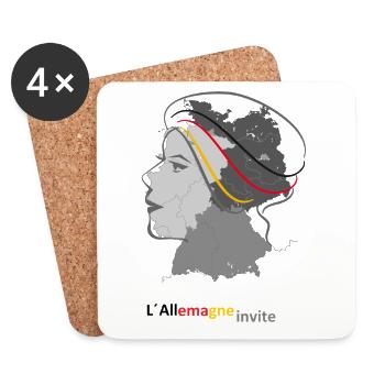 Artistique Allemagne Contour - Dessous de verre (lot de 4) - blanc - Devant