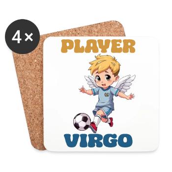 Joueur de football Signe du zodiaque Vierge - Dessous de verre (lot de 4) - blanc - Devant