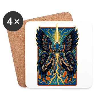 Oeil ailé électrique ange Illustration humaine - Dessous de verre (lot de 4) - blanc - Devant