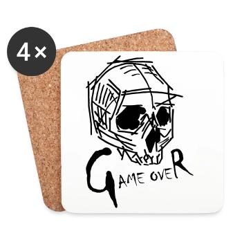 Game Over - Untersetzer (4er-Set) - Weiß - Vorne