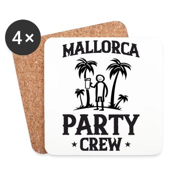 Mallorca Party Crew - Dessous de verre (lot de 4) - blanc - Devant