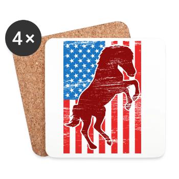 US Flag Riding - Coasters (set of 4) - white - Front