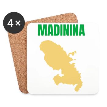 Madinina Martinique T-Shirt mit Karte - Untersetzer (4er-Set) - Weiß - Vorne