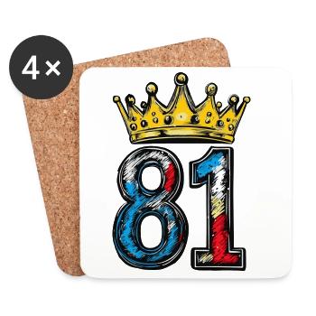 81 Number Krone - Coasters (set of 4) - white - Front