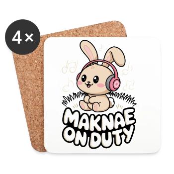 K-Pop Fan Funny Korea Maknae - Coasters (set of 4) - white - Front