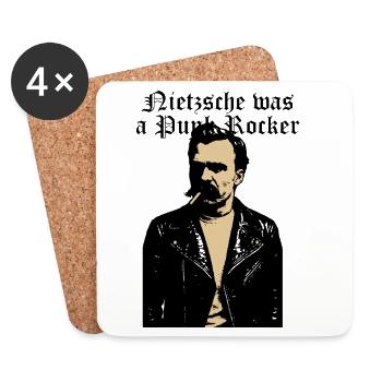 Friedrich Nietzsche was a punk rocker gift - Coasters (set of 4) - white - Front