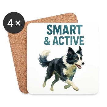 Border Collie Hund - Untersetzer (4er-Set) - Weiß - Vorne