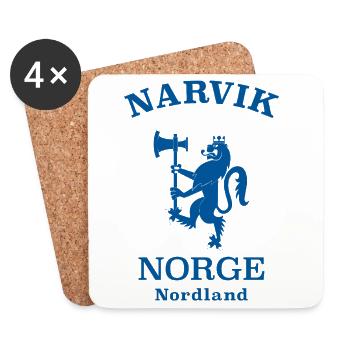 Narvik, Norvège, Norvège - Dessous de verre (lot de 4) - blanc - Devant