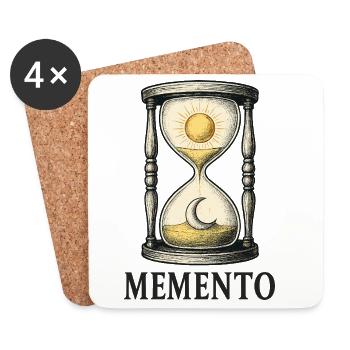 Memento Hourglass Sun and Moon - Untersetzer (4er-Set) - Weiß - Vorne
