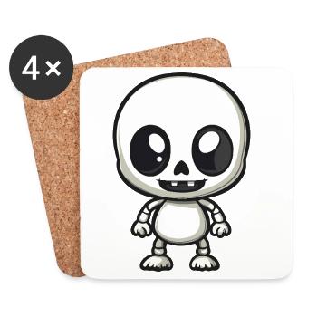 Zombie Halloween Skeleton Comic - Coasters (set of 4) - white - Front