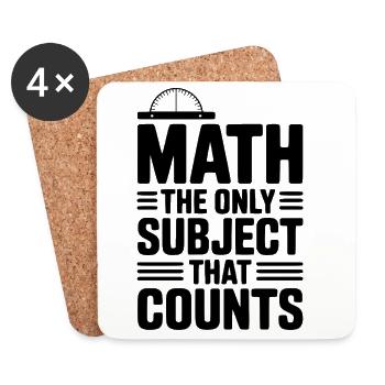 Math The Only Subject That Counts - Coasters (set of 4) - white - Front