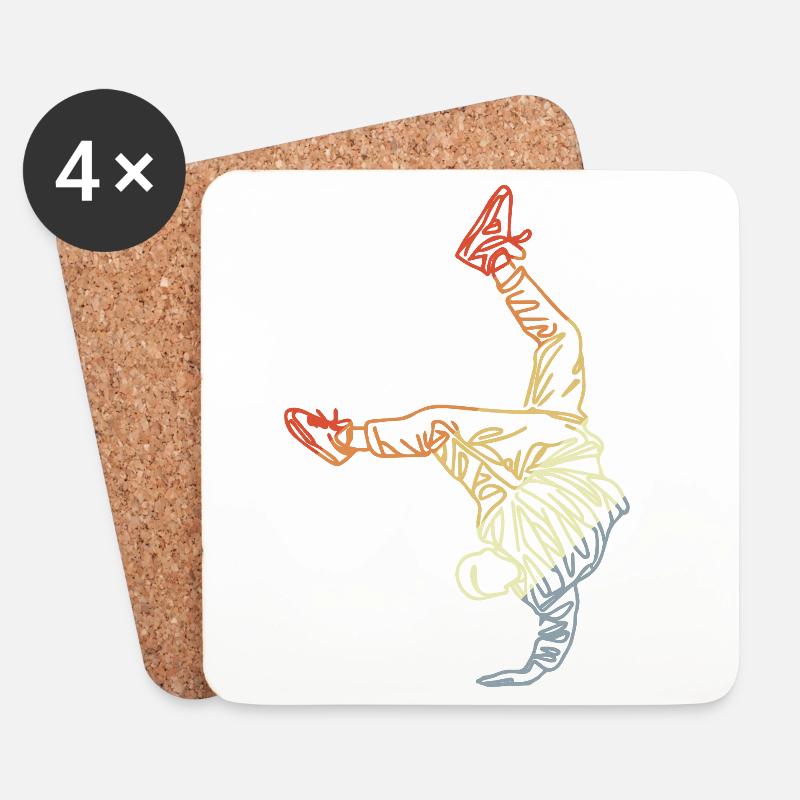 Vintage Breakdancer Zeichnung - Untersetzer (4er-Set) - Weiß