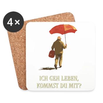 Je vais vivre, veux-tu venir avec moi ? - Dessous de verre (lot de 4) - blanc - Devant