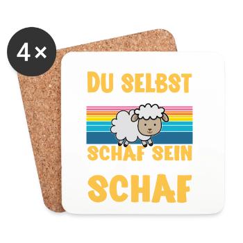 Schaf - Untersetzer (4er-Set) - Weiß - Vorne
