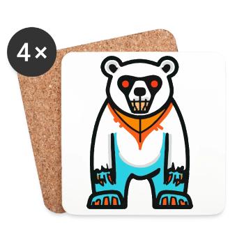 Polar Bear Halloween Zombie - Coasters (set of 4) - white - Front