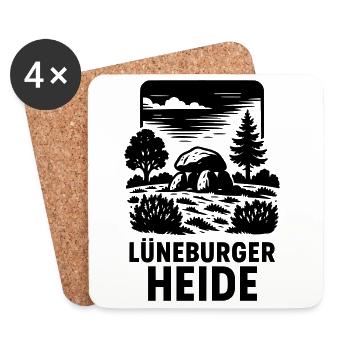 Lüneburger Heide  - Untersetzer (4er-Set) - Weiß - Vorne