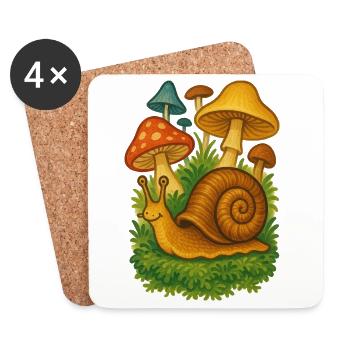 Escargot Mushroom Grove - Dessous de verre (lot de 4) - blanc - Devant