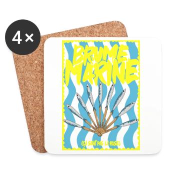 Marine mist and sardine fan - Coasters (set of 4) - white - Front