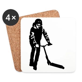 Kick Scooter - Untersetzer (4er-Set) - Weiß - Vorne