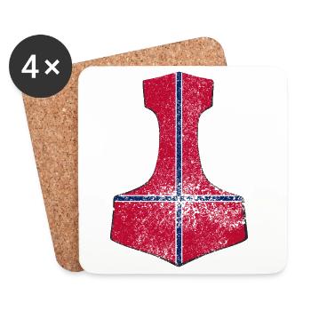 Thorhammer Norvège – Les Vikings et le design nordique - Dessous de verre (lot de 4) - blanc - Devant
