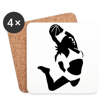 Basketteur Fille - Dessous de verre (lot de 4) - blanc - Devant