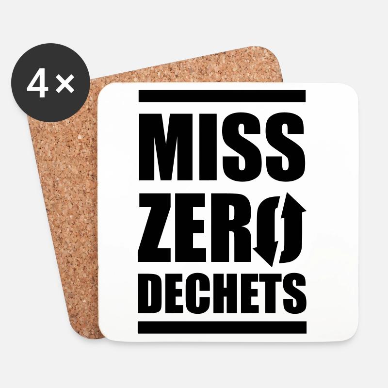 Miss Zero Waste - Untersetzer (4er-Set) - Weiß
