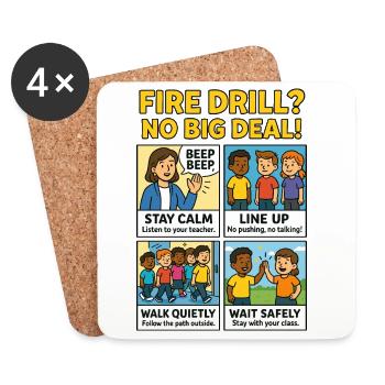 L’alarme incendie en toute simplicité - Dessous de verre (lot de 4) - blanc - Devant