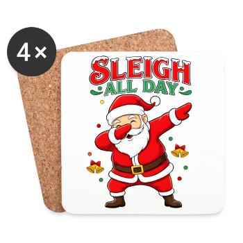 Sled Power Santa Dab - Coasters (set of 4) - white - Front
