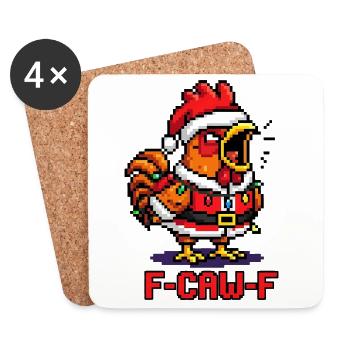 F-CAW-F Crow Cadeau sarcastique de Noël - Dessous de verre (lot de 4) - blanc - Devant