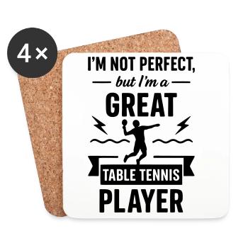 Super Table Tennis Player Funny - Coasters (set of 4) - white - Front