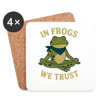 In Frogs We Trust - Untersetzer (4er-Set) - Weiß - Vorne