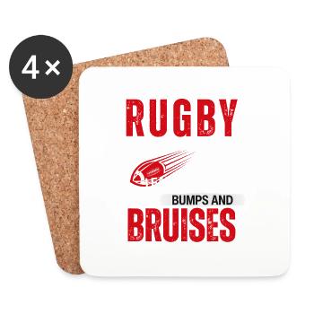 Rugby Player Bumps and Bruises - Coasters (set of 4) - white - Front