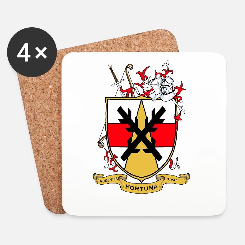 Fortuna Wappen Schild mit Helm - Untersetzer (4er-Set) - Weiß