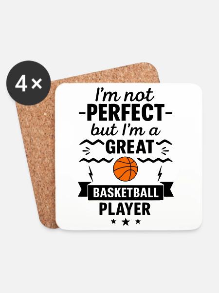 Nicht perfekt aber ein super Basketballer - Untersetzer (4er-Set) - Weiß