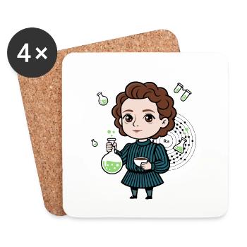 Little Marie Curie - Coasters (set of 4) - white - Front