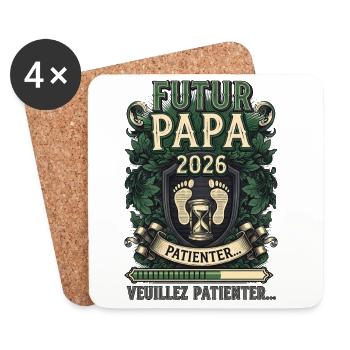 Future Dad 2026 Pregnancy Announcement Humor - Coasters (set of 4) - white - Front
