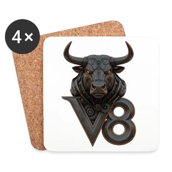 V8 - Untersetzer (4er-Set) - Weiß - Vorne