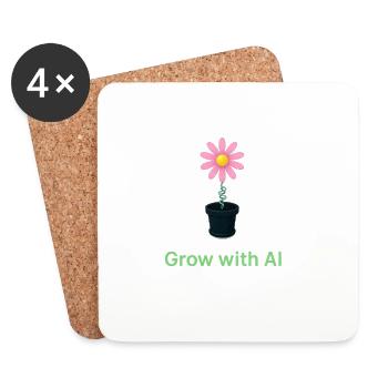 AI Flower in Pot - Coasters (set of 4) - white - Front